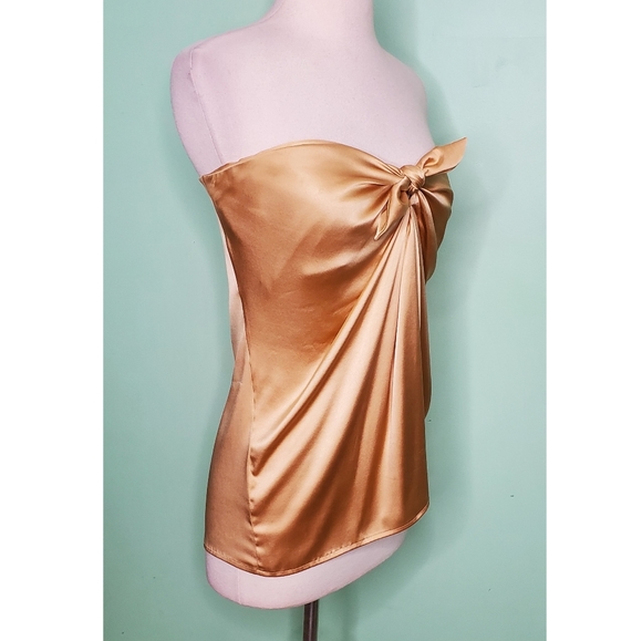 Jasmine Di Milo Silk Tie Front Strapless Blouse - Picture 3 of 10